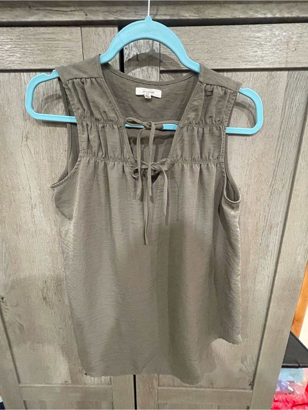 Maurices Olive Tie-Front Sleeveless Camisole